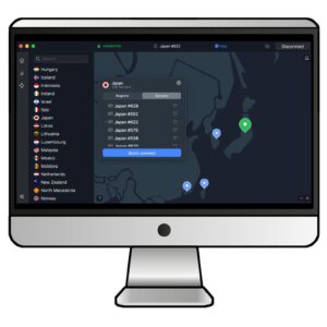 NordVPNを利用して日本のVPNサーバーに接続