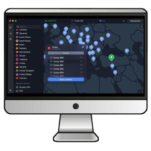 NordVPNを利用してトルコのVPNサーバーに接続