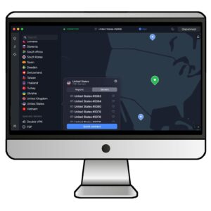 NordVPNを利用してアメリカのVPNサーバーに接続