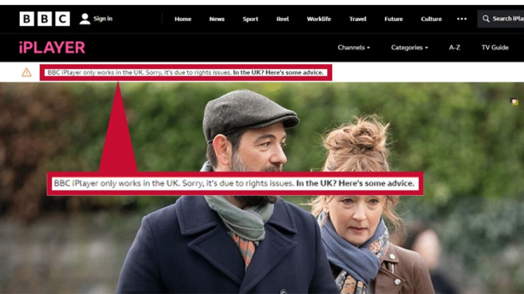 日本から接続すると「only works in the UK」と表示され、BBC iPlayerの動画が再生できない