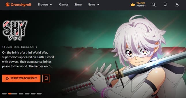 Crunchyrollの作品一覧。日本からはアクセスできない