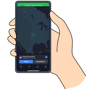 スマホのNordVPNアプリでアメリカのVPNサーバーに接続する