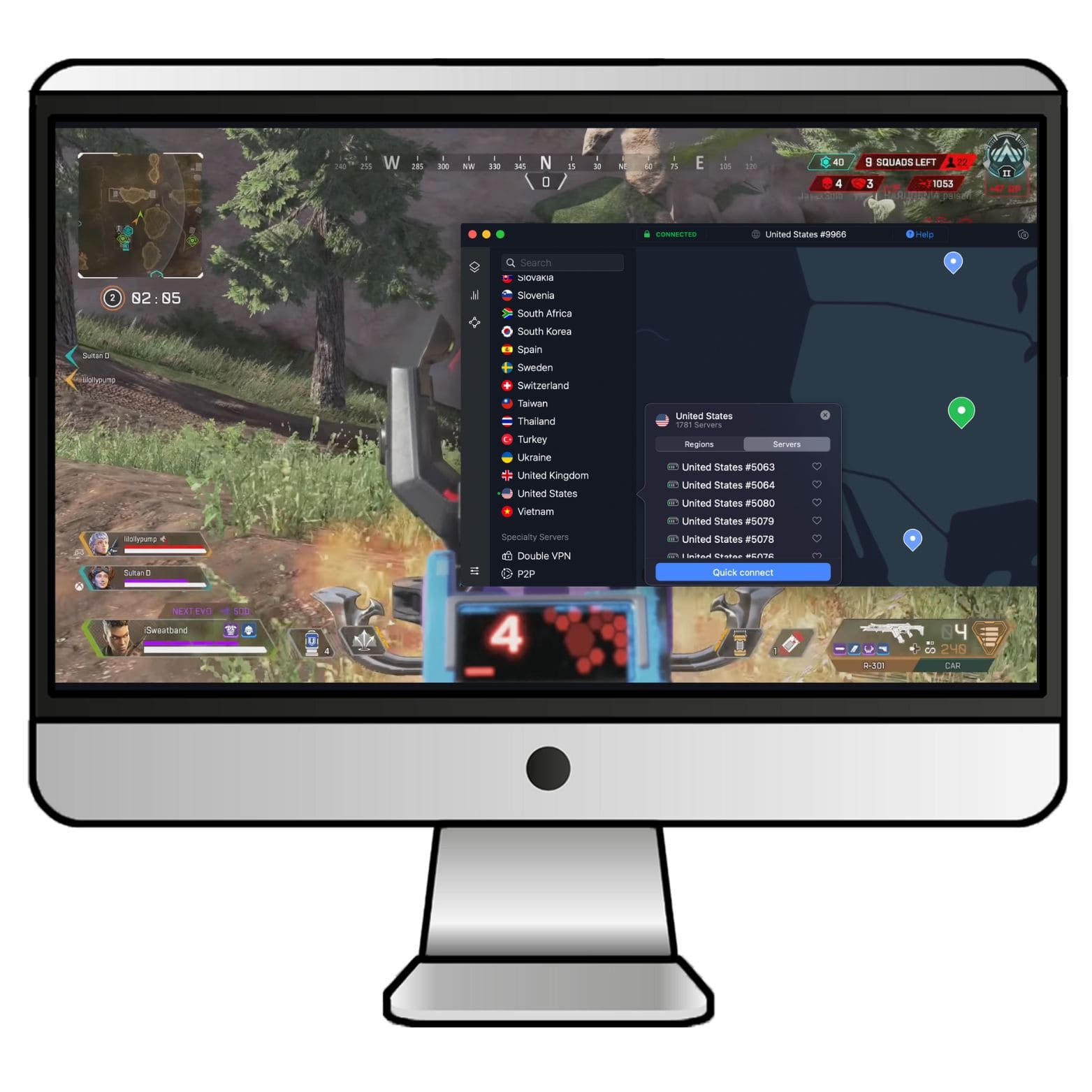 Apex LegendsにNordVPNを利用した場合