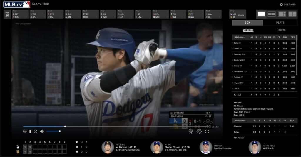 MLB TVをエラーなしで視聴する方法(最短5分で完了)