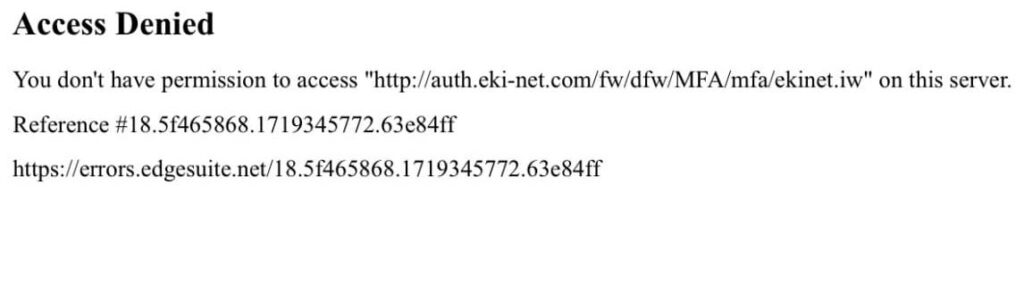 海外からえきねっとにアクセスするとAccess Diniedの画面が表示される