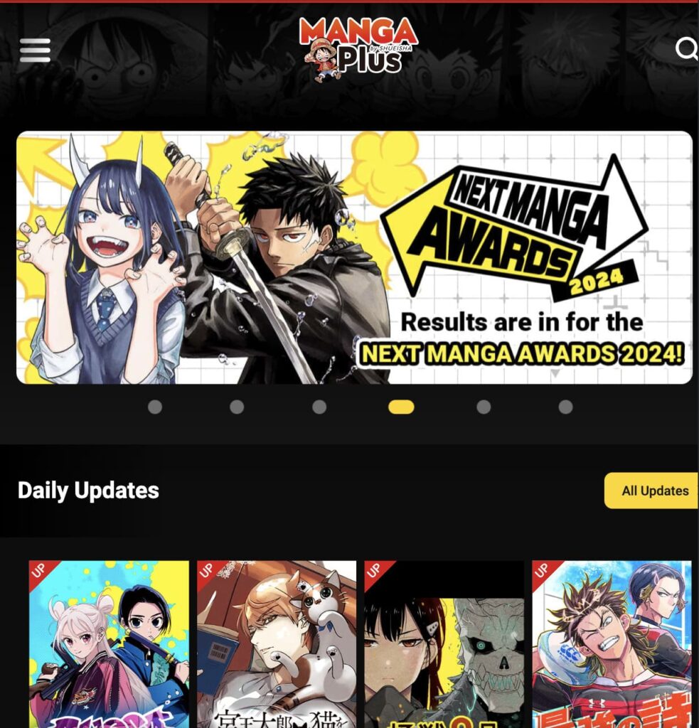 日本からMANGA Plusにアクセスすると地域制限のメッセージが表示される