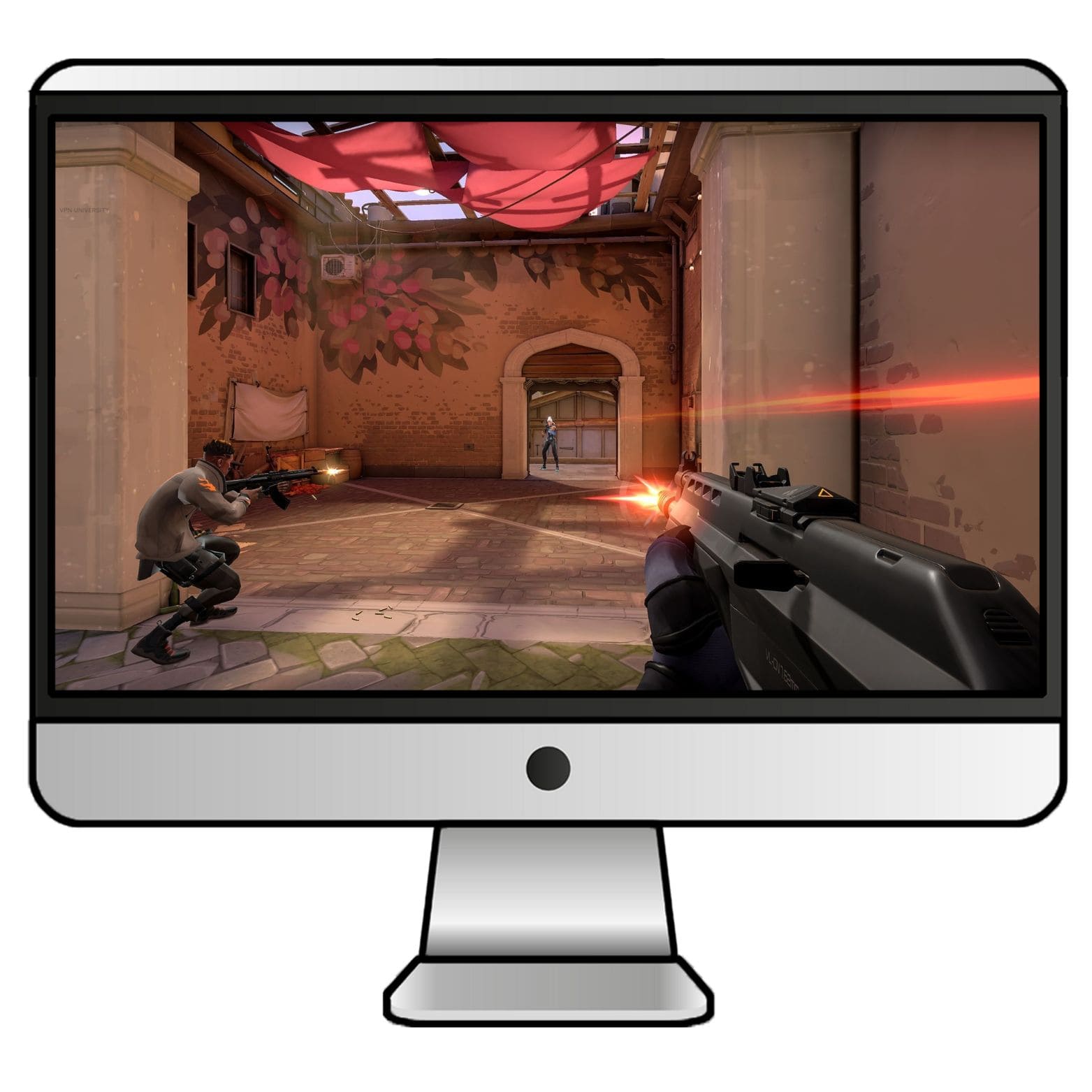 VPN接続前と接続後でゲーム内のPing値を見比べる