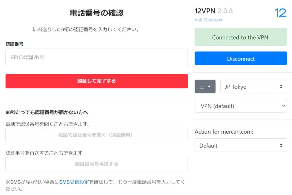 12VPXは中国からでも申し込めるように専用のアクセス先を用意している