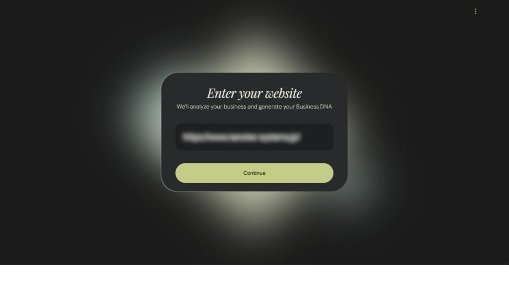 PomelliにWebサイトのURLを入力すると、AIがそのサイトを読み取り始める