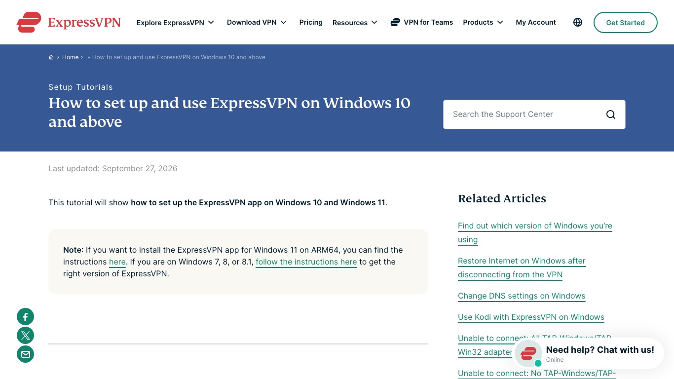 ExpressVPN公式のWindows版セットアップガイド。アプリへのサインインはメールのリンク・パスワード・アクティベーションコードの3通り