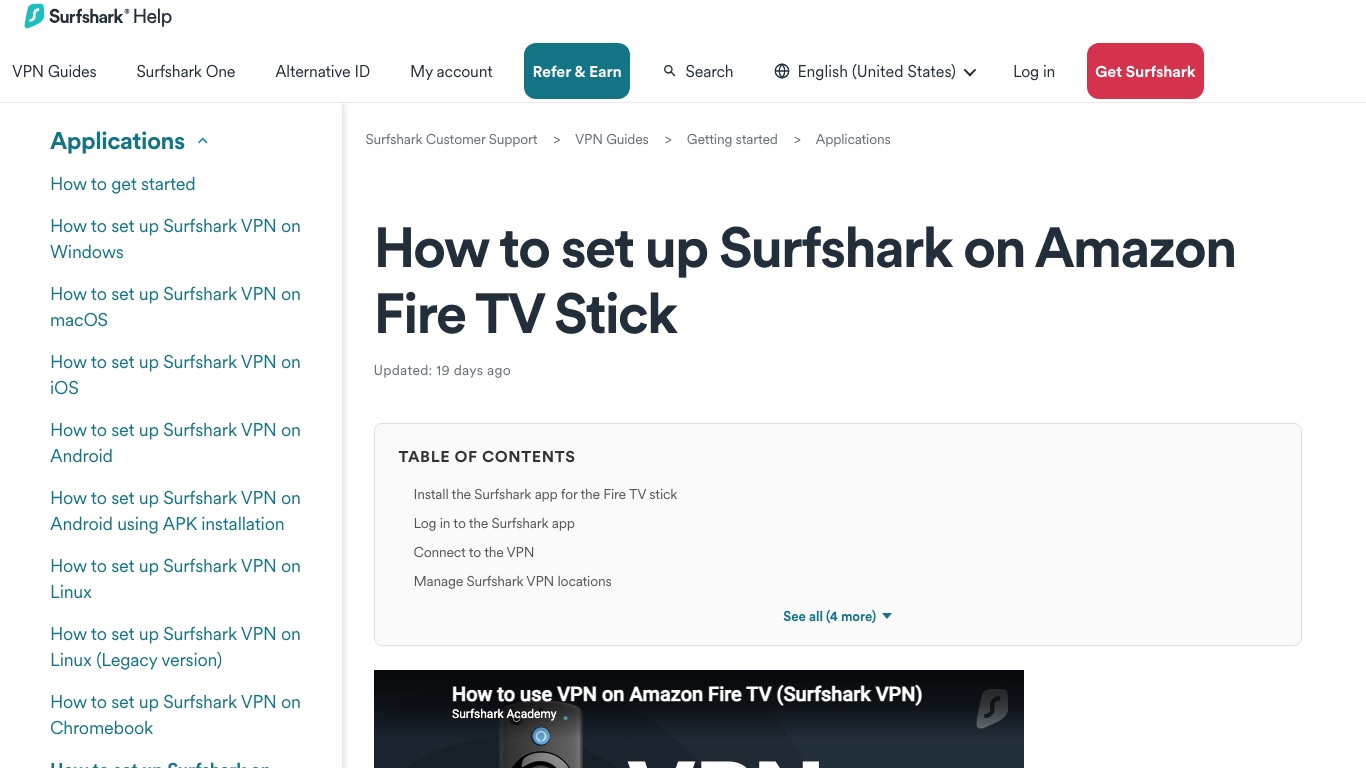VPN各社は、Fire TV端末で使うために必要なOSのバージョンを公式サポートで公開している