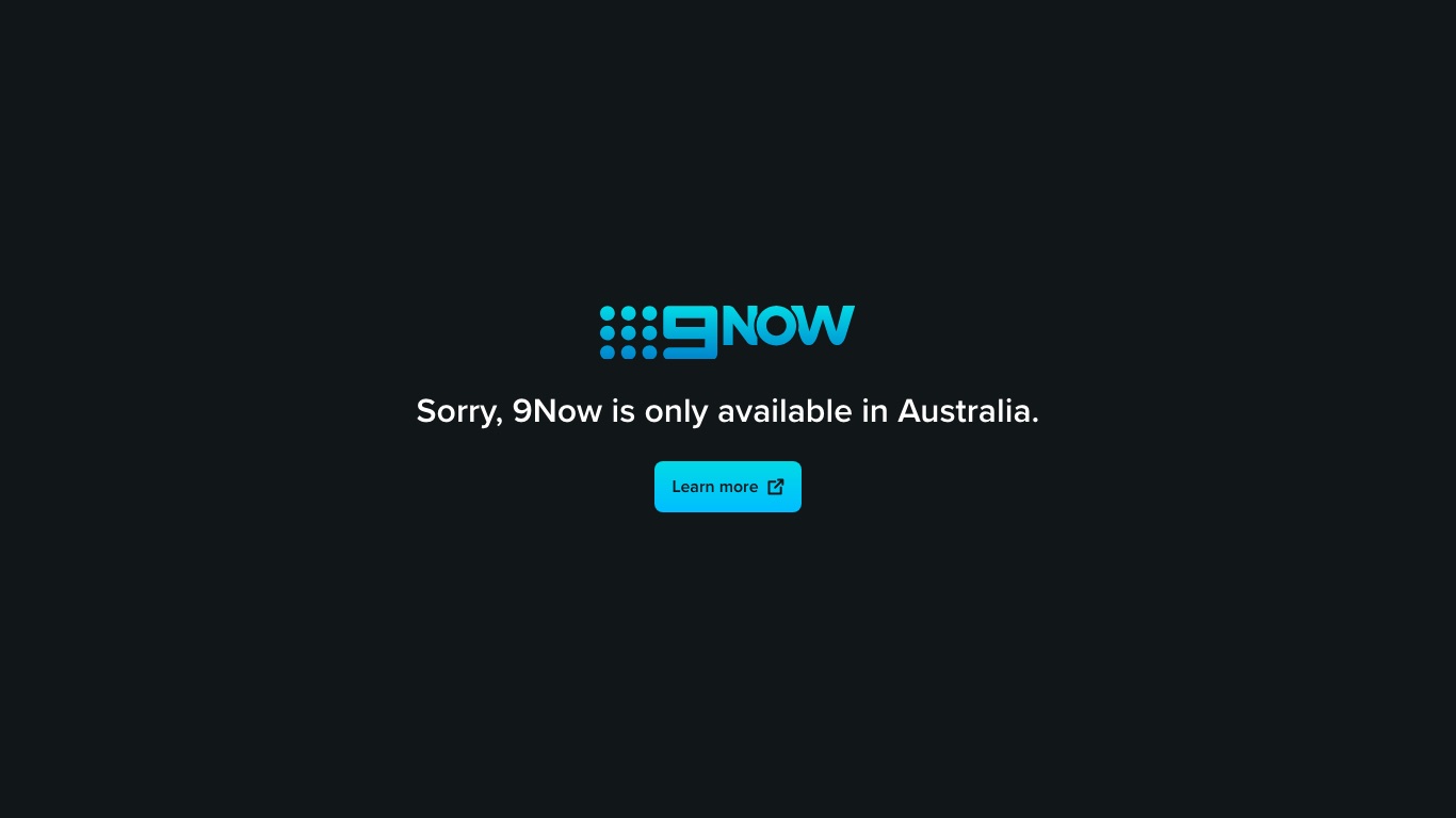 日本から9Nowを開くと「Sorry, 9Now is only available in Australia.」と表示され再生できない