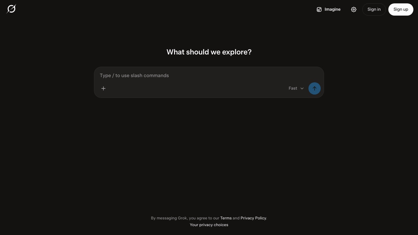 日本からVPNなしでGrokの公式サイトを開いた画面