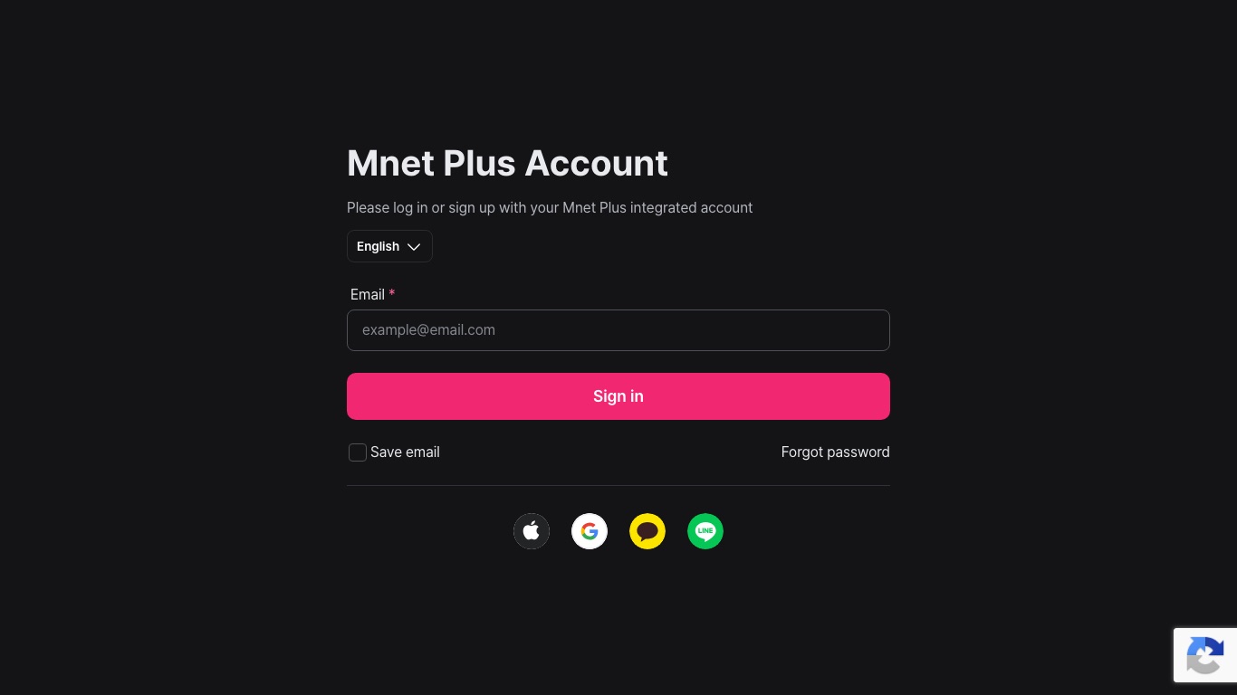 Mnet Plusのライブ配信はログインしないと再生できない