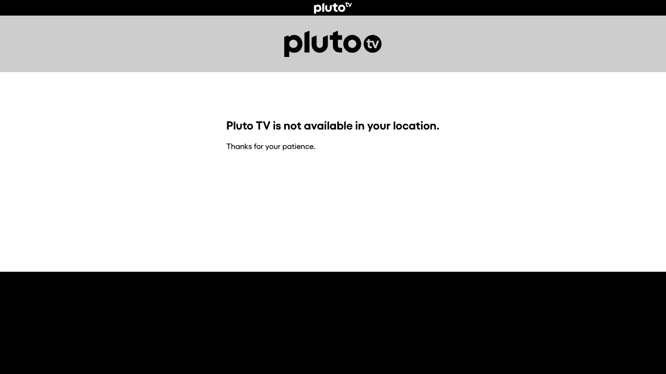 日本からPluto TVにアクセスすると「Pluto TV is not available in your location.」と表示される